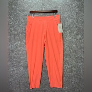 Athleta Brooklyn Ankle Pant Womens 12 Coral Pink Featherweight Stretch Pockets